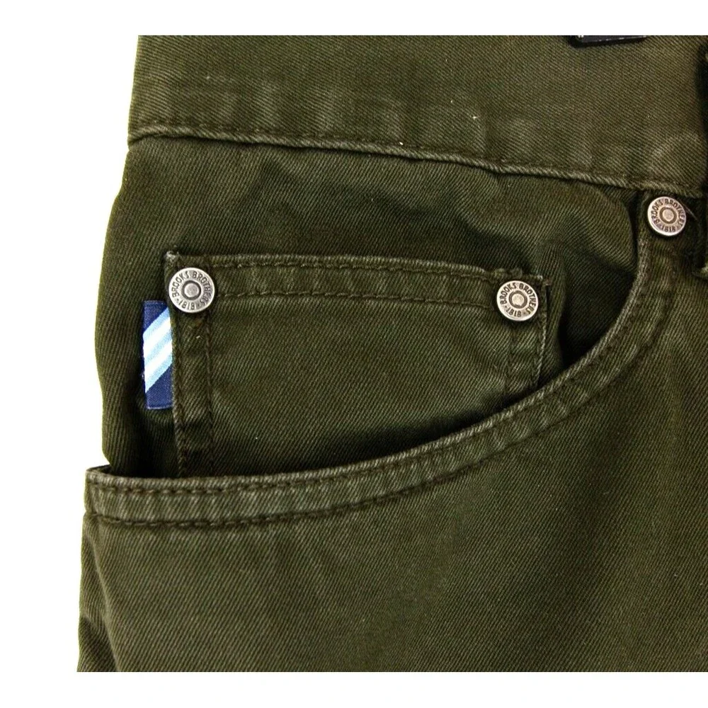 Brooks Brothers Casual Chino Pants Flat Front Pockets Men's Size 36 x 32 Green